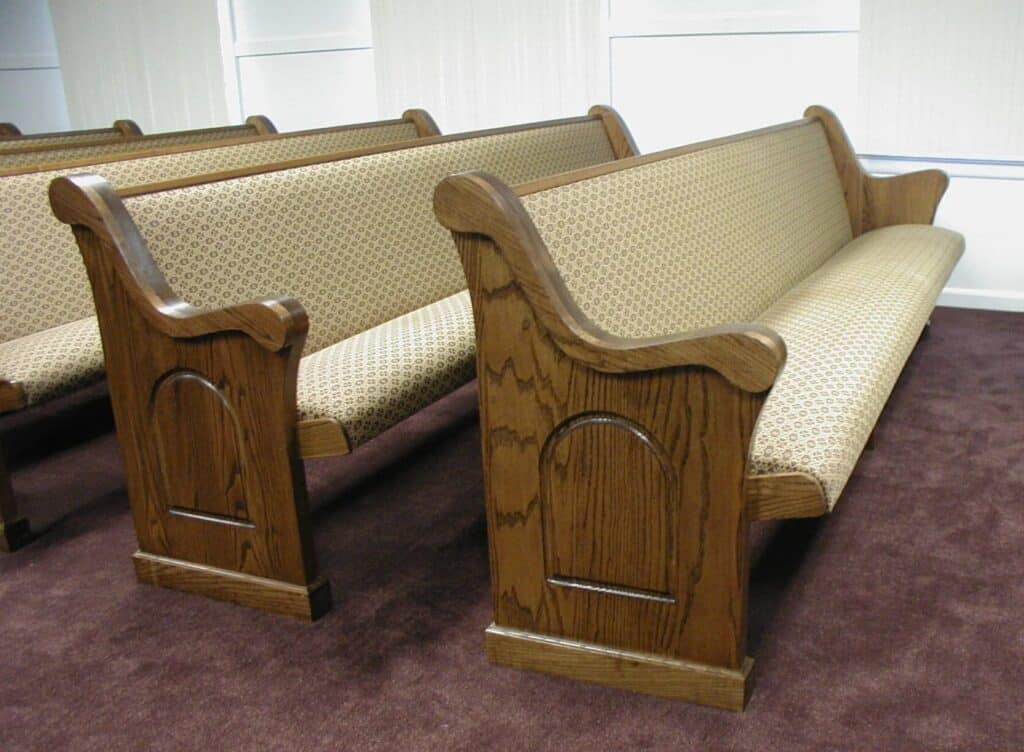 Custom wood church pews installed in Texas sanctuary