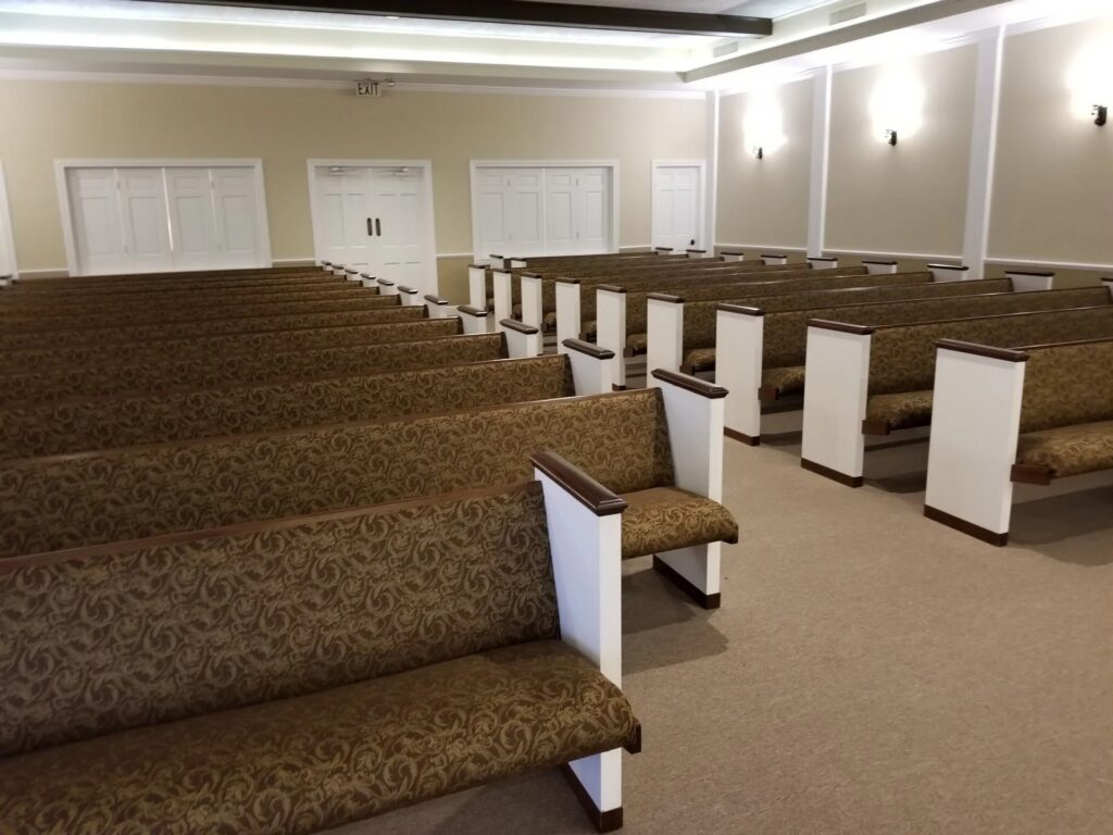 Church interior seating installation completed by Church Interiors Furniture